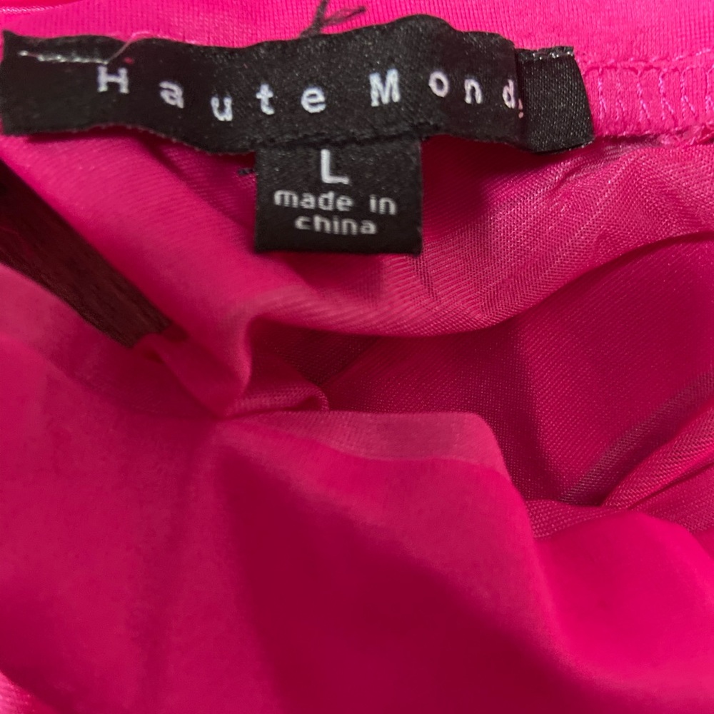 Haute Monde,fuchsia pink,turtle neck bodysuit.